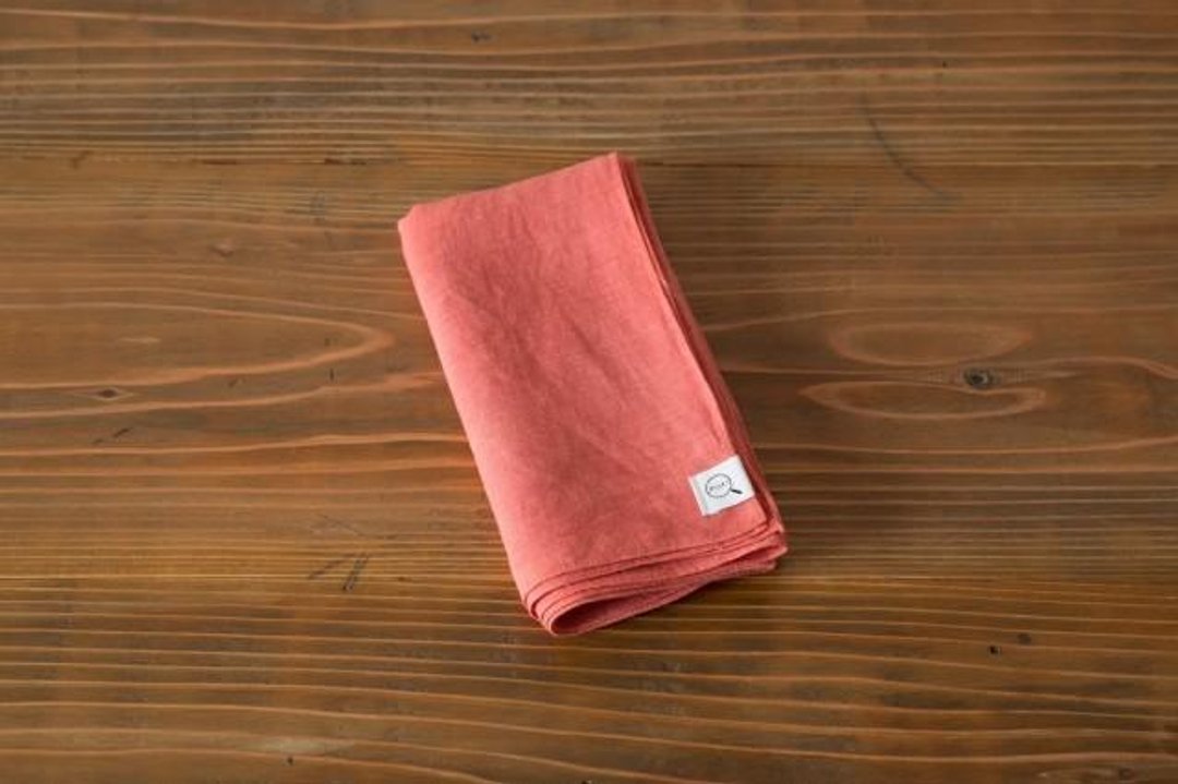 Plant dyeing linen wrapping cloth Tokiiro (Tokiiro) - 其他 - 棉．麻 红色