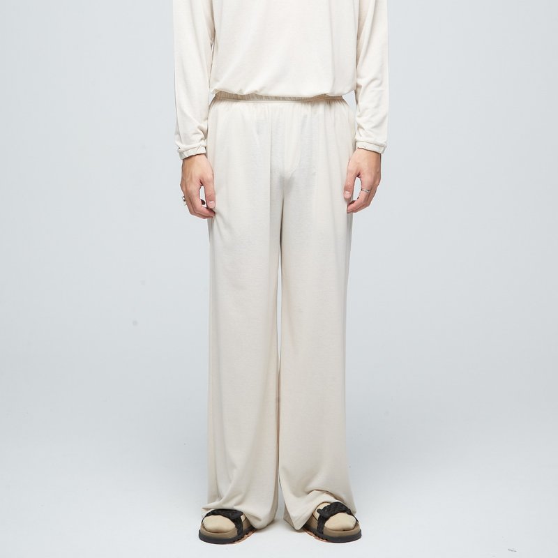 【限时5折】独家机能/中性瞬眠-落地宽裤-朦卡其 - 男士长裤 - 聚酯纤维 卡其色