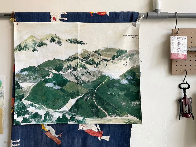 台湾山林挂布 - Mountains Dream 52x42.5cm / 附挂布夹 - 海报/装饰画/版画 - 棉 绿色