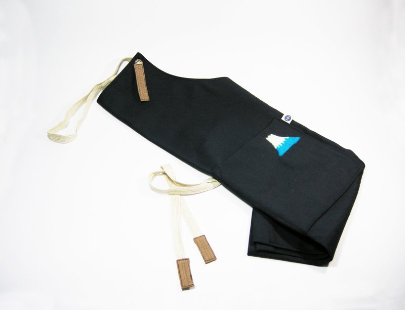 羊毛毡富士山围裙(帆布 深蓝)__作作 zuo zuo手制羊毛毡围裙 - 围裙 - 棉．麻 蓝色