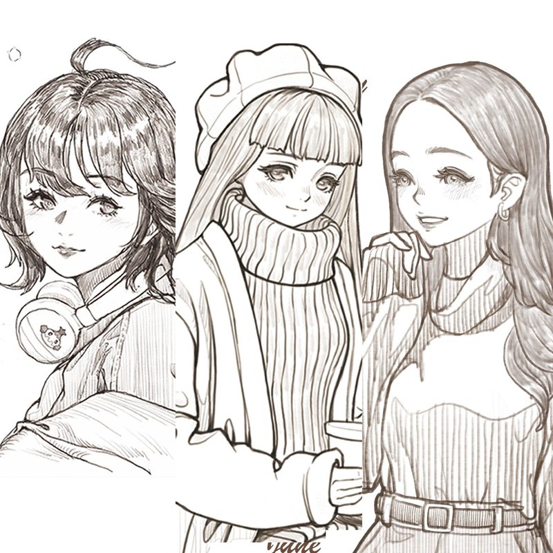冬日女孩 - 贴纸 - 纸 