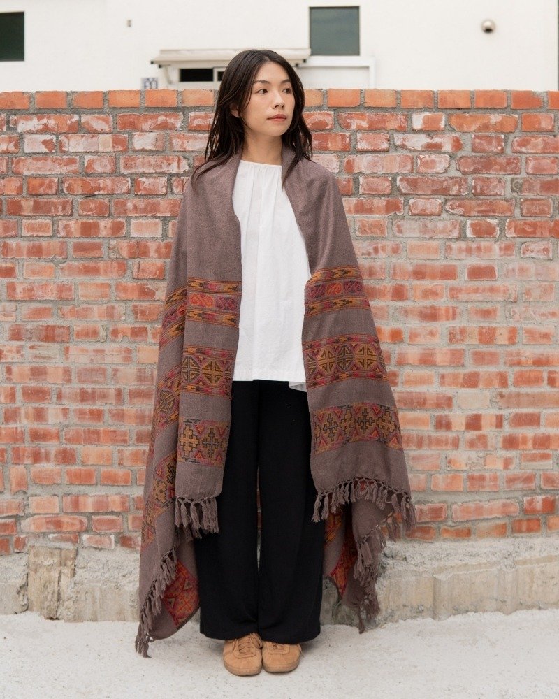 喜马拉雅氂牛风格披毯 - 褐色 - 被子/毛毯 - 其他材质 卡其色