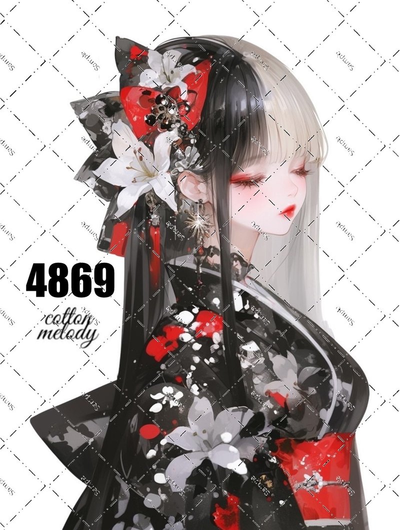 original sticker no.4869 人物贴纸 原创贴纸 原创人物贴纸 装饰贴纸 cotton melody - 贴纸 - 纸 