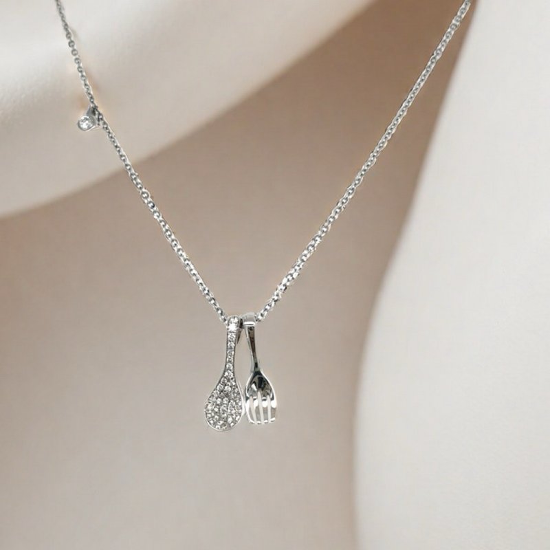 汤匙项链 - 项链 - 玫瑰金 