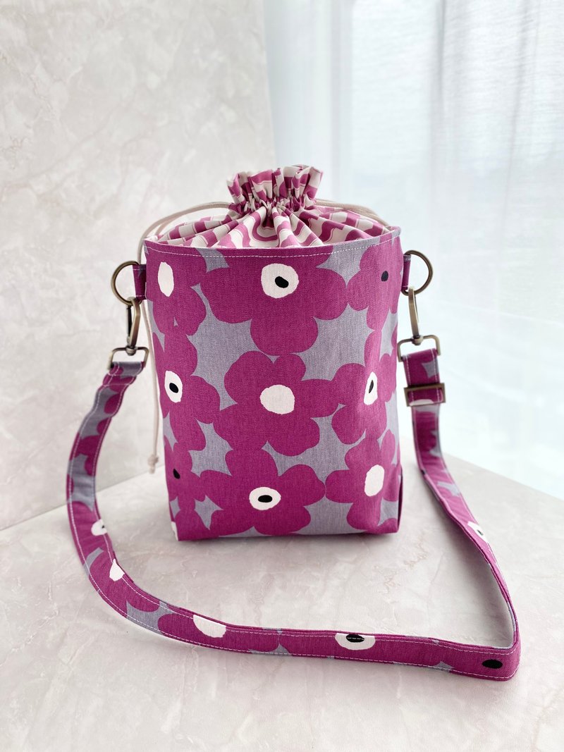 束口水桶袋 - 侧背包/斜挎包 - 棉．麻 紫色