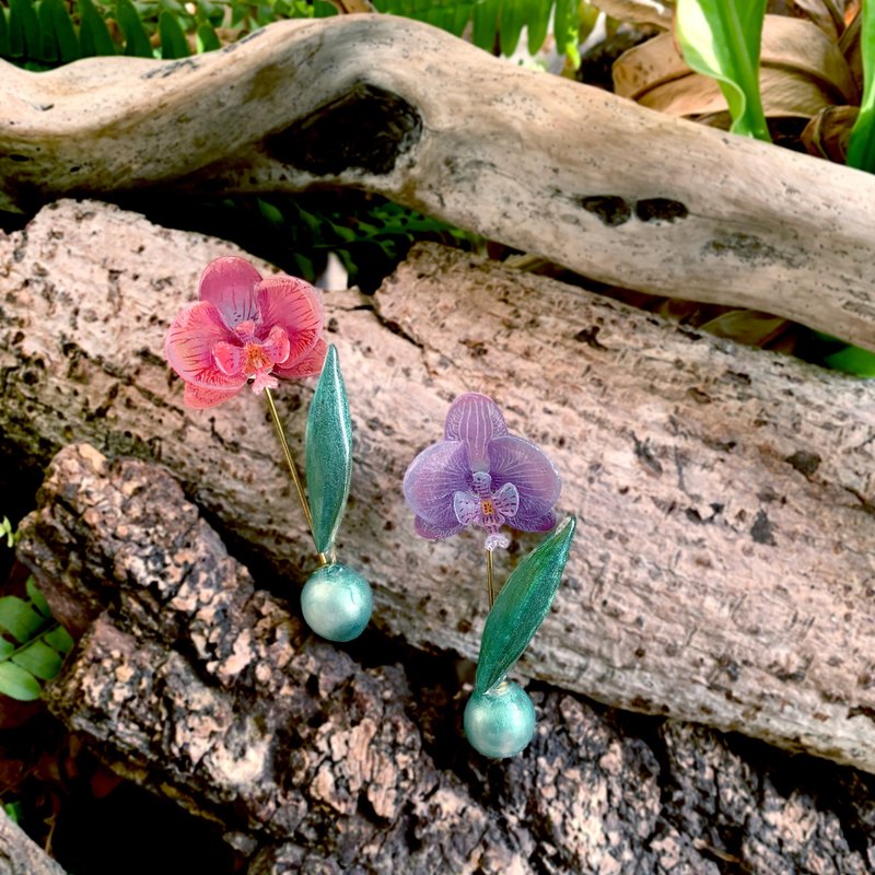 胸针 蝴蝶兰 树脂  兰花 摆饰 礼物 礼盒 情人节 情人节 - 胸针 - 塑料 多色