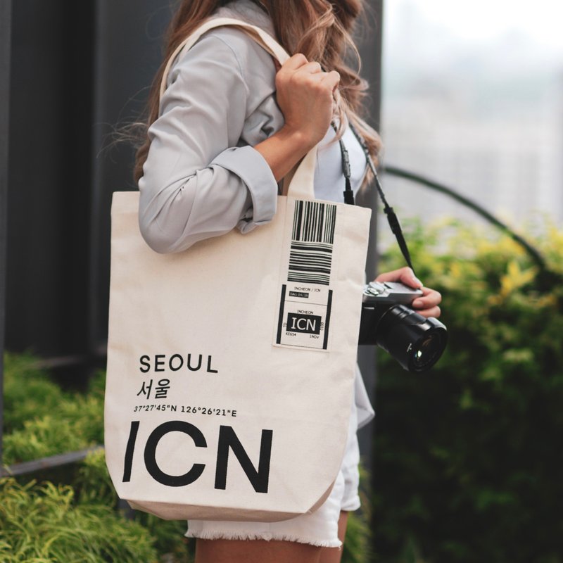 ICN SEOUL - Canvas Tote Bag - Airport Edition - 其他 - 其他材质 白色