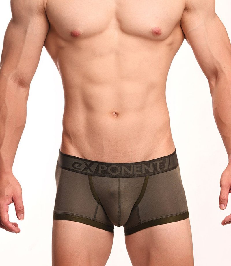 激柔 莫代尔四角内裤 - 军绿色 (买2件1090) - 男士内衣裤 - 尼龙 绿色