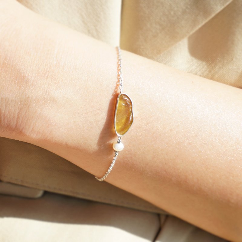 大海的宝石-纯银岛岸手链 - 手链/手环 - 纯银 黄色