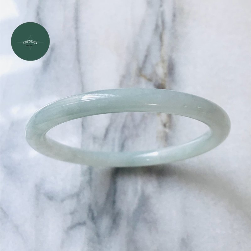 【B2010-0218】翡翠 手镯　稀有　缅甸产　55.7mm - 手链/手环 - 玉石 白色