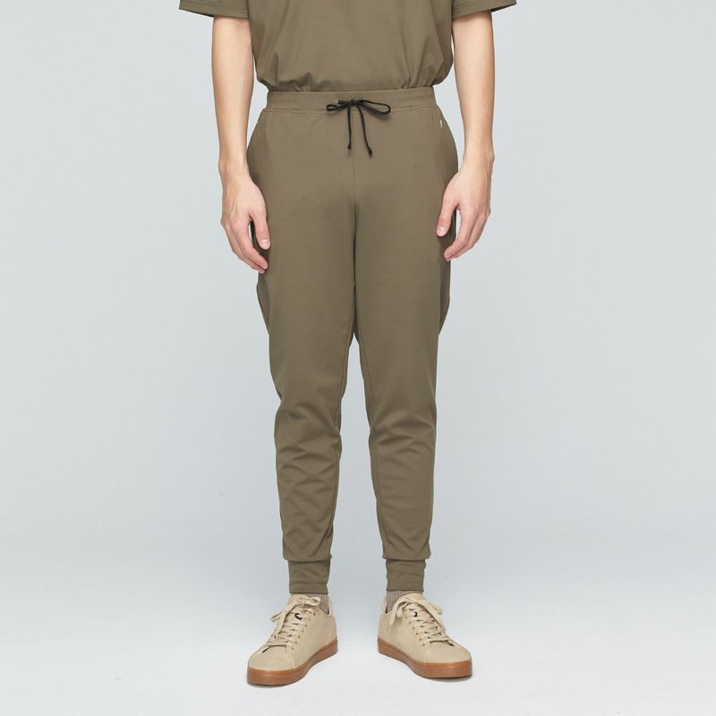 【限时5折】台湾制-苏活机能修身束口裤(中性)-瓦绿 - 男士长裤 - 聚酯纤维 绿色