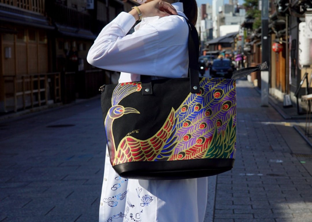 Collection Leather Zip Tote - Peacock - 手提包/手提袋 - 其他材质 多色