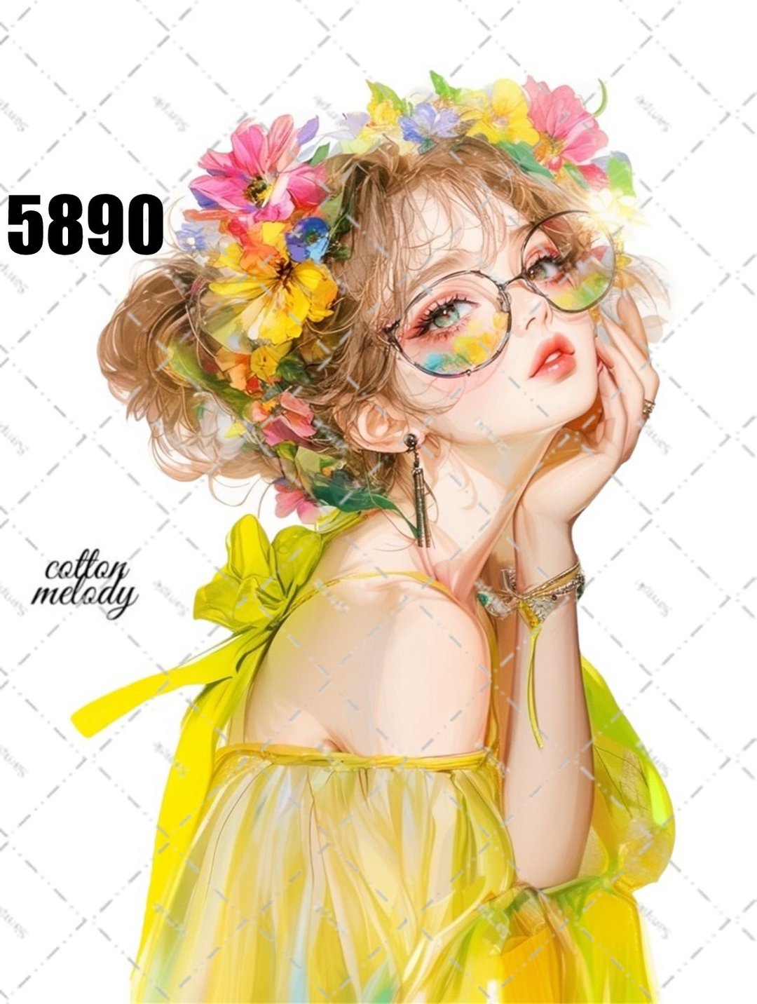 original sticker no.5890 人物贴纸 原创贴纸 人物贴纸 女孩贴纸 原创人物贴纸 - 贴纸 - 纸 