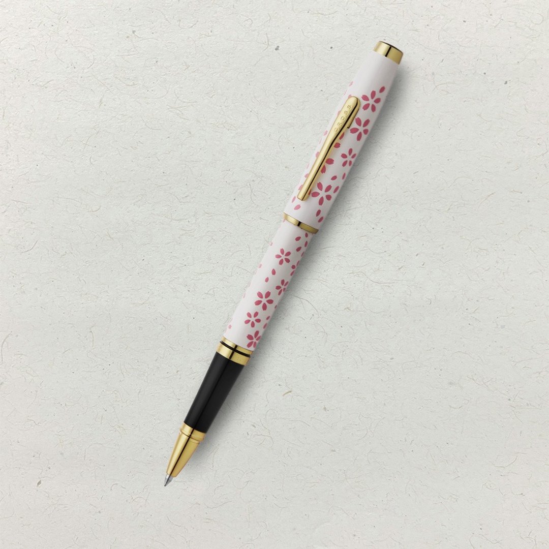 【CROSS】高云樱花系列 珍珠白亮漆连金色钢珠笔(原厂正货) - 钢珠笔 - 其他金属 白色