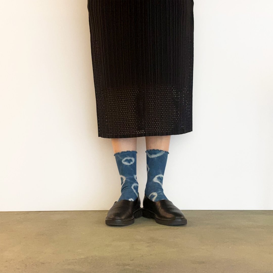 日本制造 靛蓝染色 JAPANBLUE INDIGO DYED SOCKS 褶边 #6 - 袜子 - 其他人造纤维 