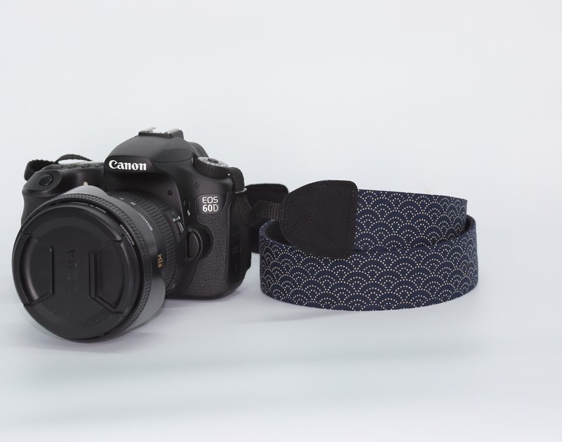 和风水波纹  相机背带/相机/单眼/类单/双背带孔相机 - 相机 - 棉．麻 蓝色