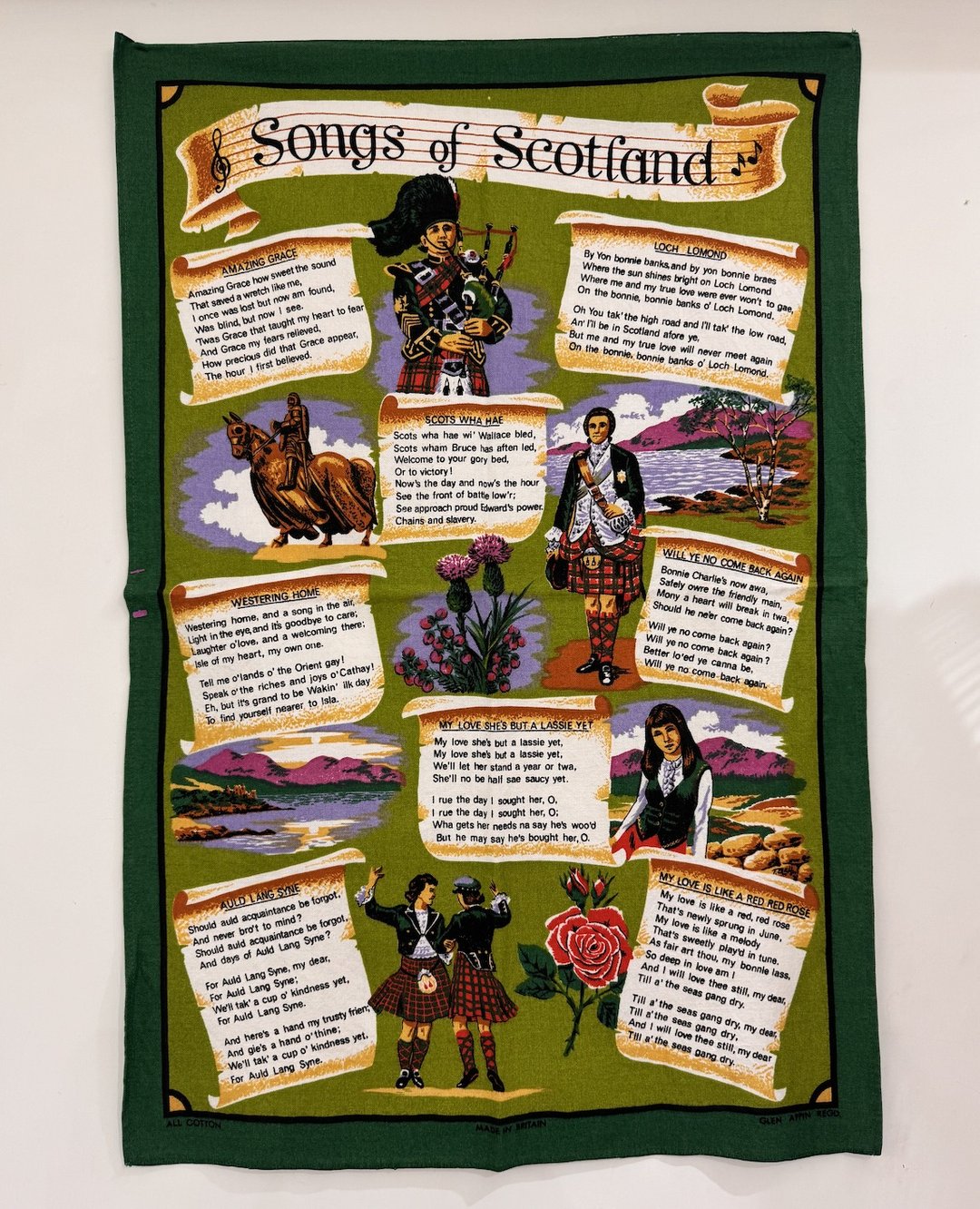 诞生年份 布历Songs of Scotland 美国早期年份布面茶巾 系列 - 门帘/门牌 - 棉 多色
