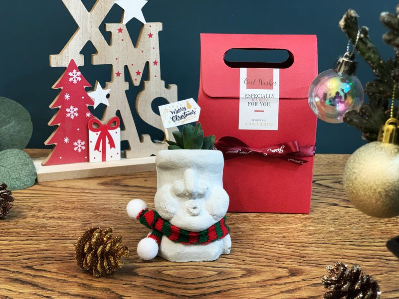 【24H寄出.最萌生日礼物首选】嘟嘟嘴摩艾盆栽 多肉盆栽 - 植栽/盆栽 - 水泥 灰色