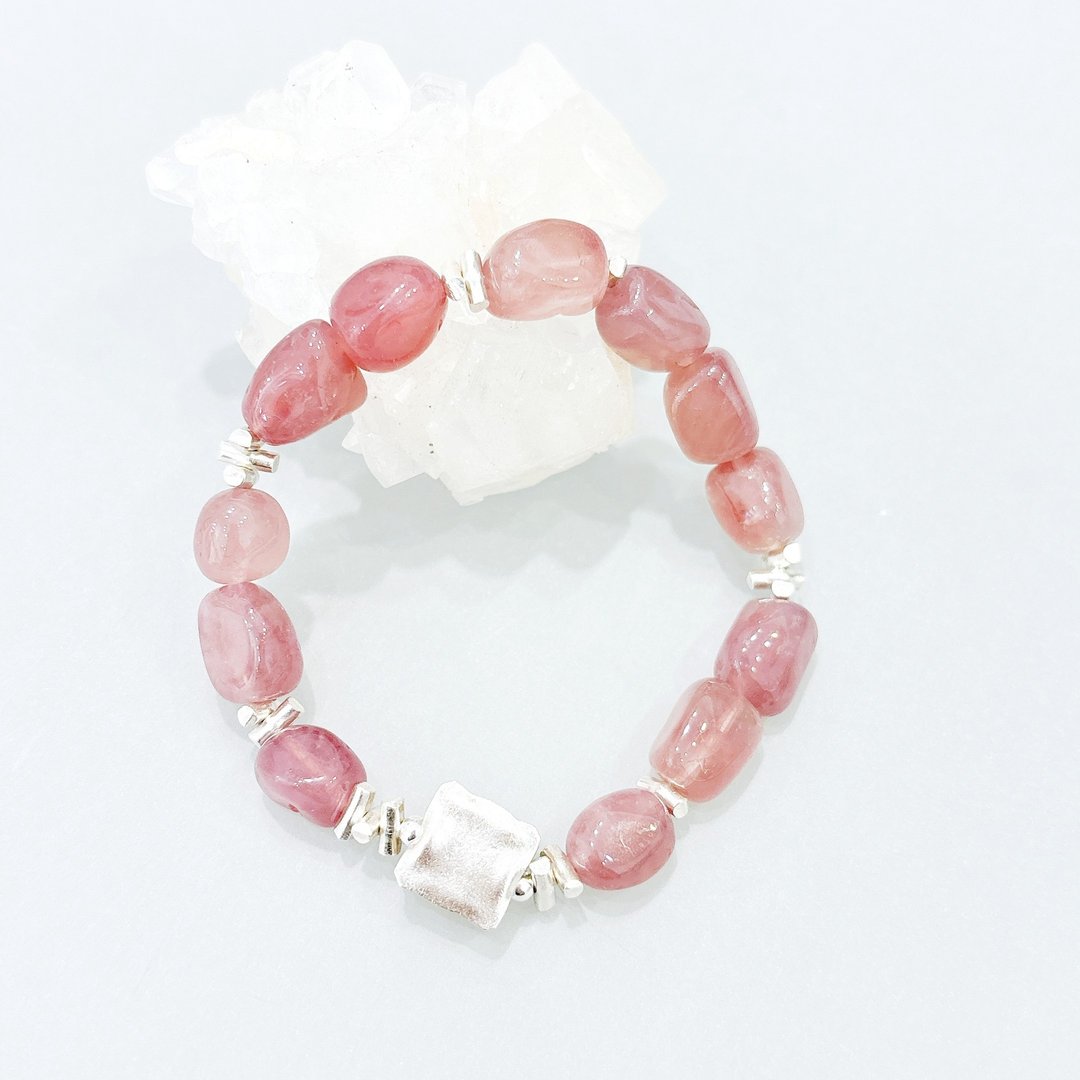 Ops Rose Quartz bracelet -粉晶/马粉晶/简约/手链/桃花/手链 - 手链/手环 - 宝石 粉红色