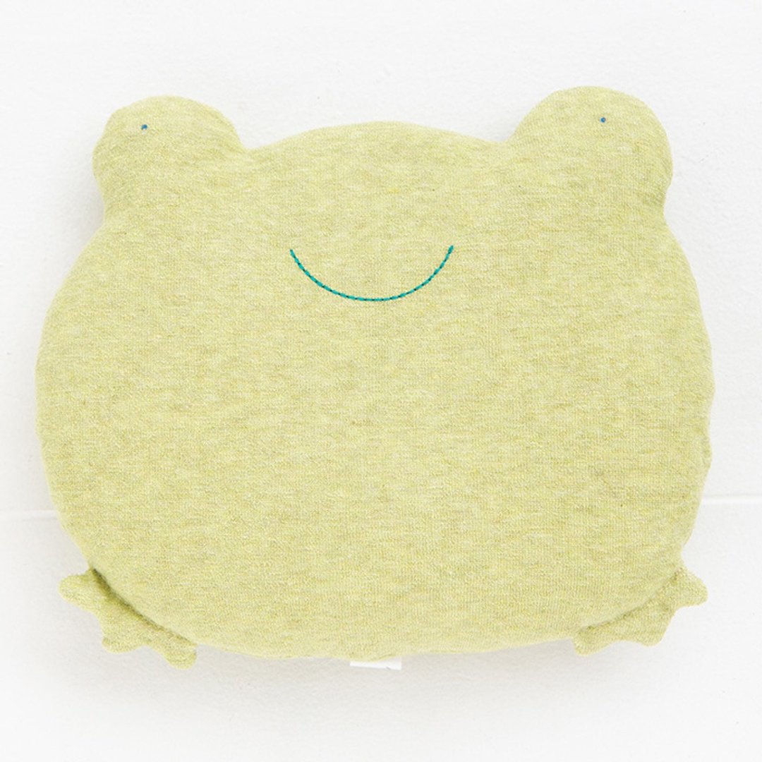 Y-1360 100% Organic Cotton Hugging Pillow Frog Frog Pillow Frog Made in Japan - 婴儿饰品 - 棉 绿色