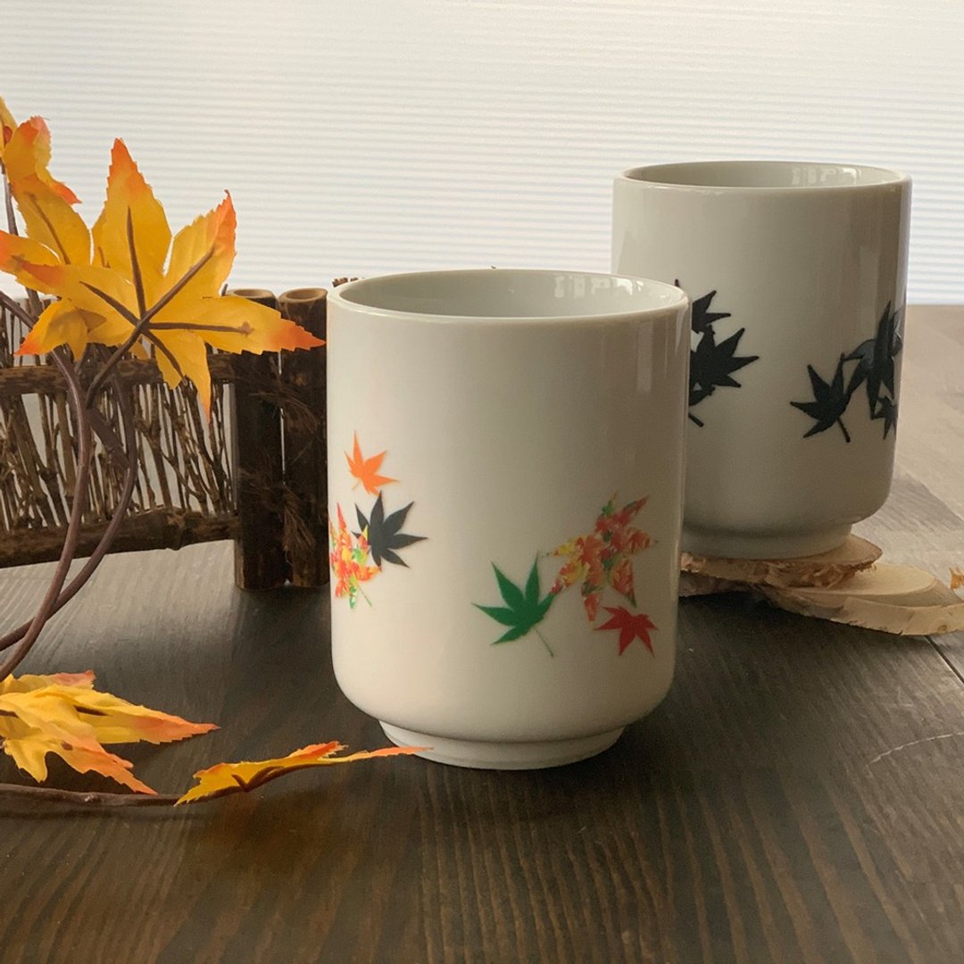Autumn leaves warm teacup - 茶具/茶杯 - 瓷 白色
