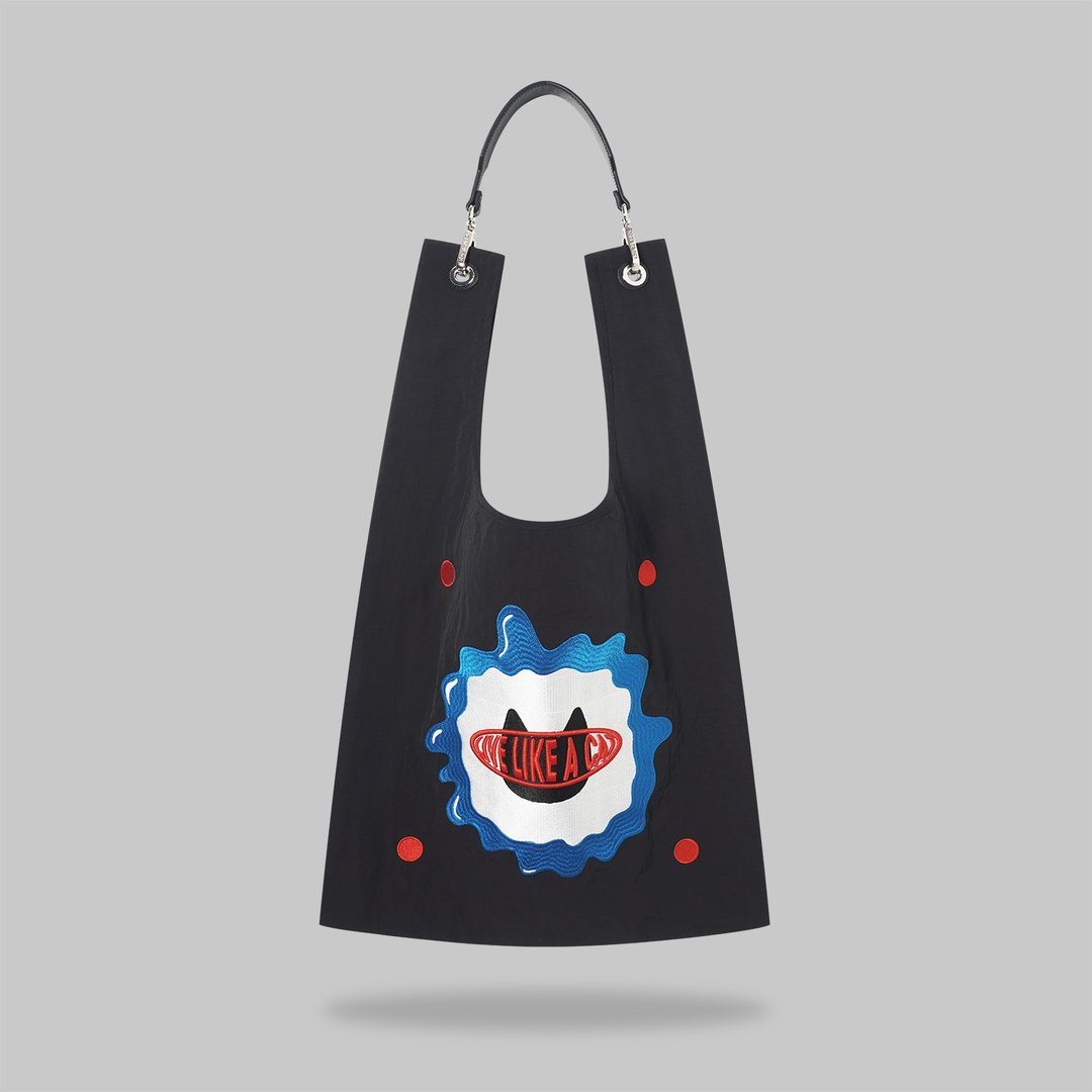Meow Energy Toby Bag | 配可拆真皮肩带 - 侧背包/斜挎包 - 尼龙 黑色