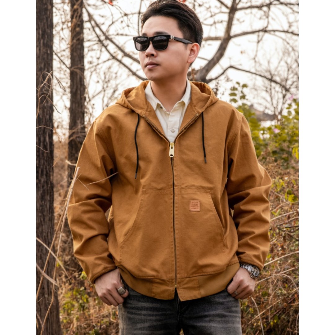 工装连帽外套 美式夹克 工装夹克 帆布 七色 J08 Detroit Jacket - 男装外套 - 棉 灰色