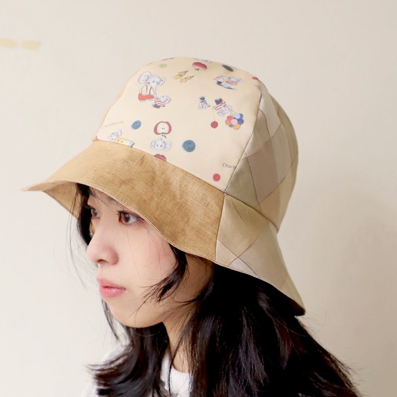 【Charlotte Lin 林晓柔】朱利安限量日系帽子・幸运草帽 - 帽子 - 棉．麻 