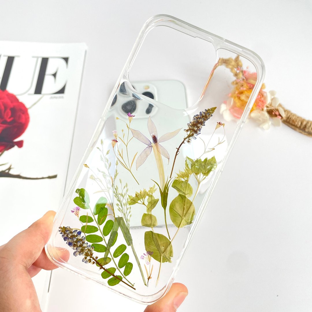 草木春色花手作押花手机壳 适用于iPhone 16 Pro Max Samsung S25 - 手机壳/手机套 - 植物．花 