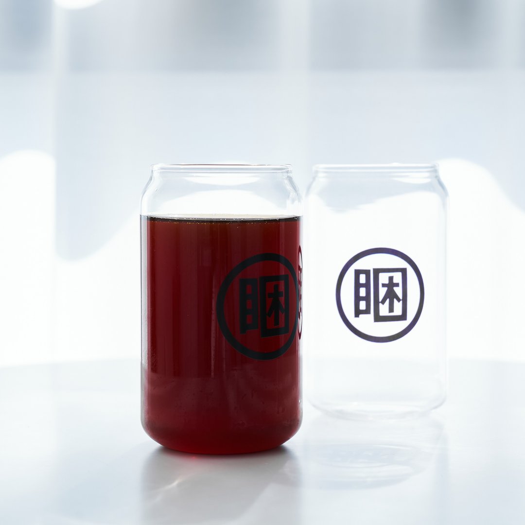 四食五号早餐店-困-透明玻璃杯-文字系列 - 玻璃杯 - 玻璃 白色