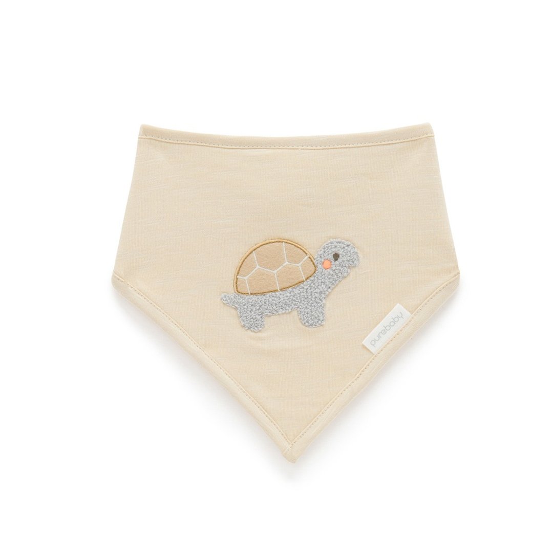 澳洲Purebaby有机棉 婴儿领巾围兜/口水巾 杏色海龟 - 围嘴/口水巾 - 棉 