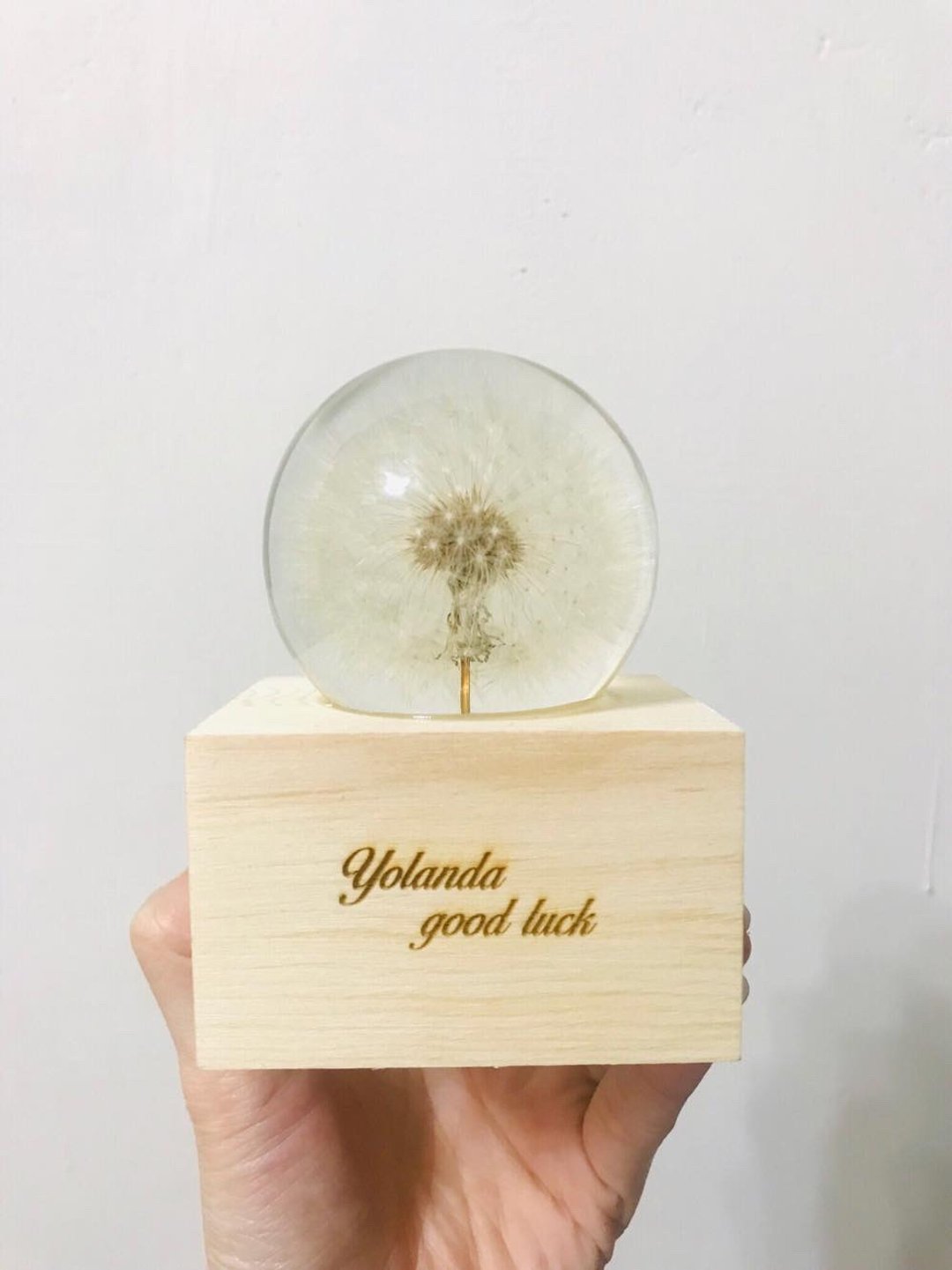 梦天涯蒲公英冰砖 - 雷雕刻字 - 摆饰 - 植物．花 白色