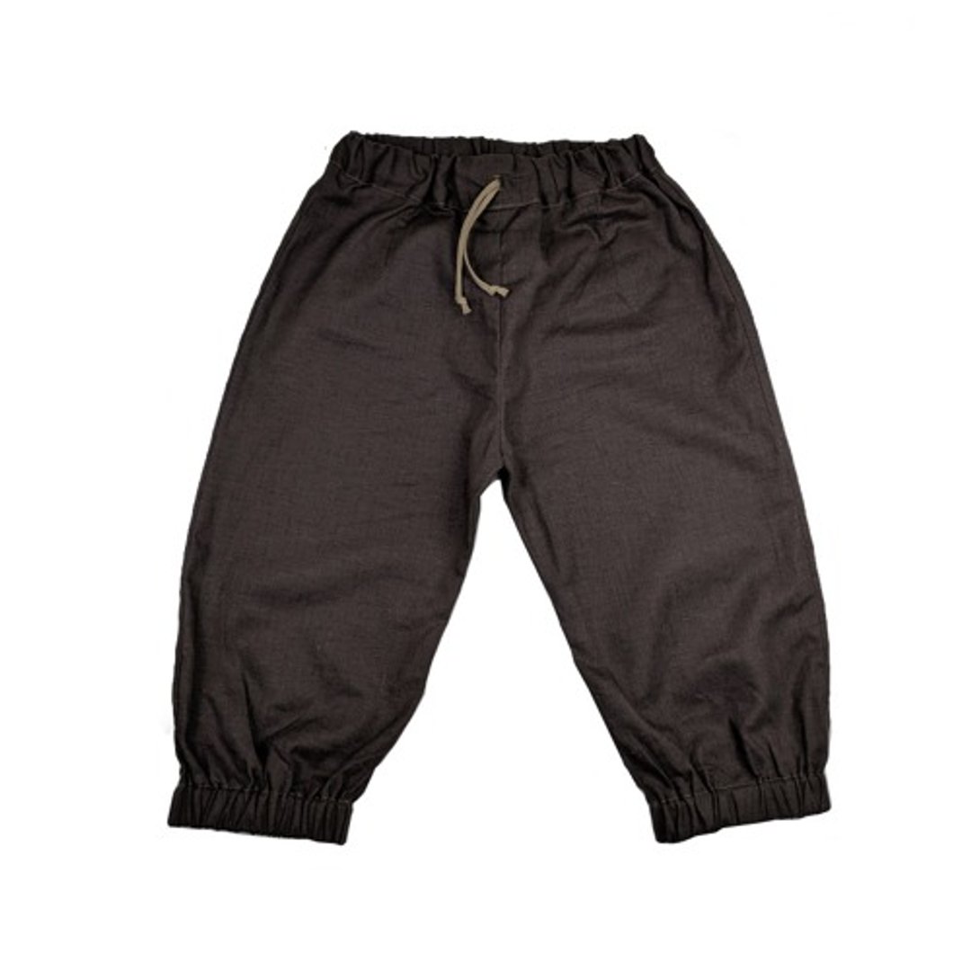 Earthy Pants brown linen cotton cotton Linen kids pants - 童装裤 - 棉 咖啡色