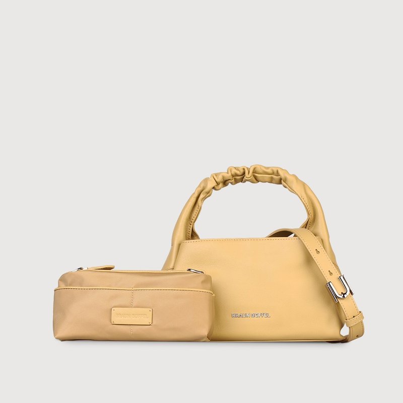 【免费升级送礼包装】薇拉-A  附背带小肩包-浅棕色/ BF850-51-CR - 侧背包/斜挎包 - 真皮 卡其色