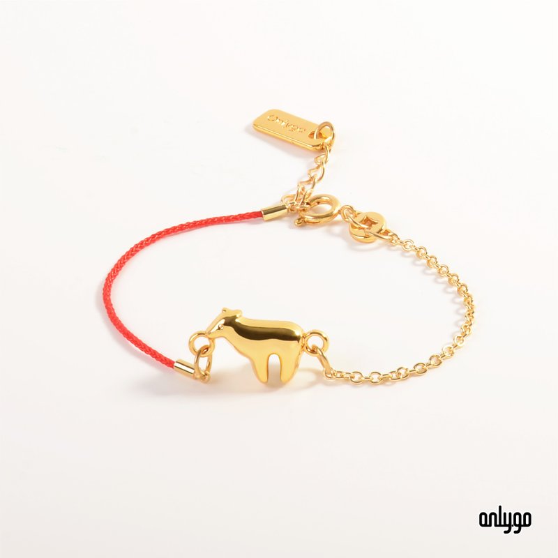 Lucky Bracelet 动物系列幸运手链 / 台湾黄牛 - 手链/手环 - 其他金属 金色