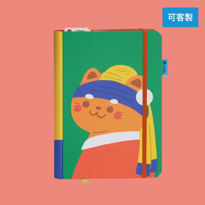 【定制化礼物】当戴珍珠耳环的少女变成喵 客制化笔记本 - 笔记本/手帐 - 纸 