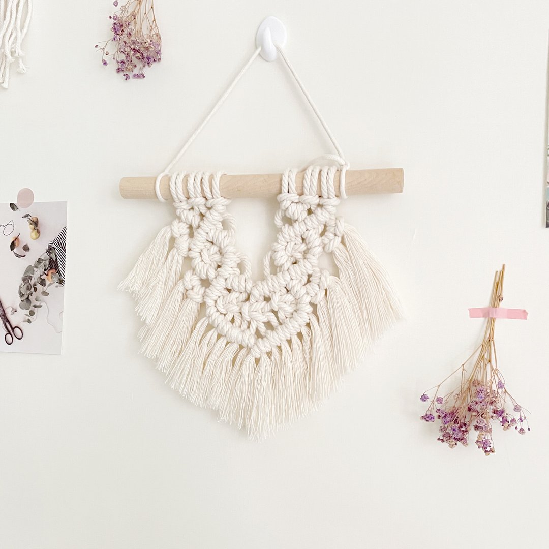 Macrame中小挂毯 挂饰【 Macrame Wall Hanging】爱心 - 摆饰 - 棉 
