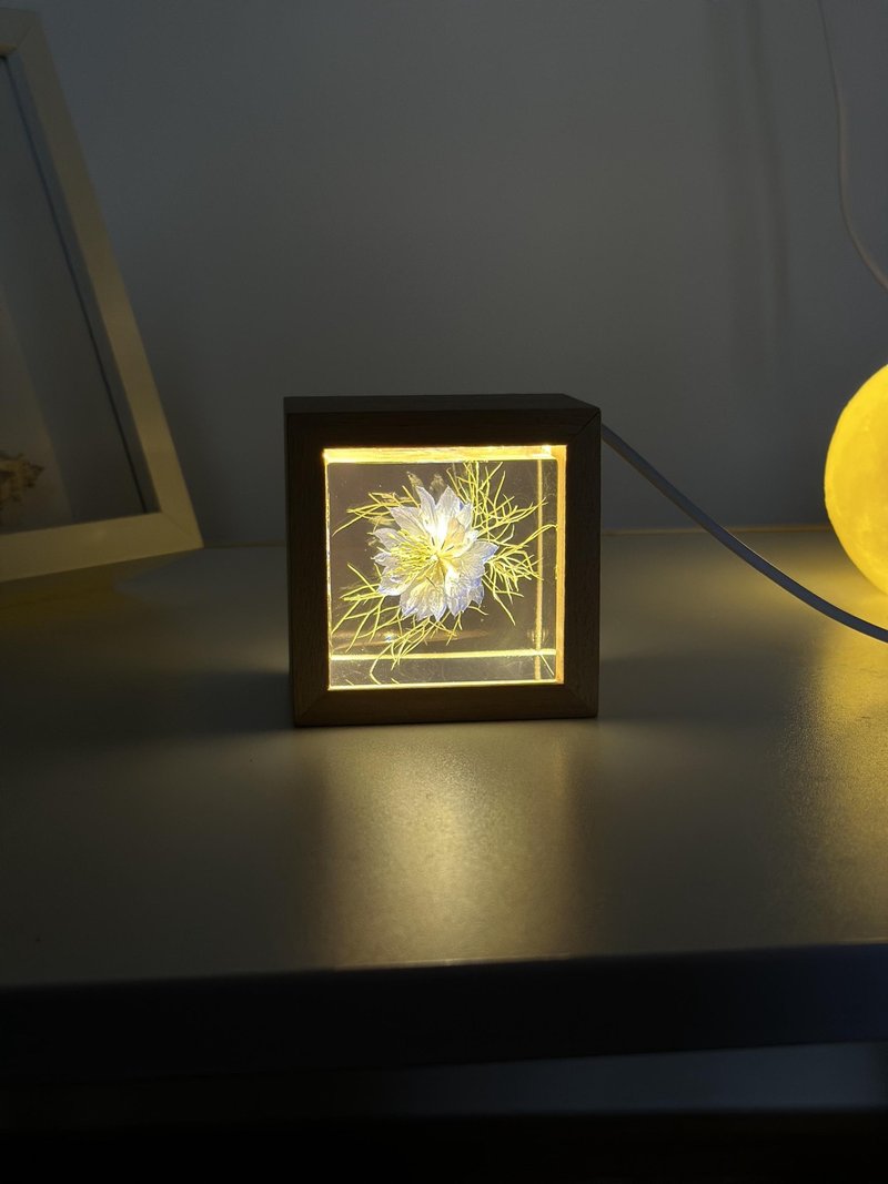 迷雾之爱|黑种草手作树脂夜灯 - 摆饰 - 树脂 蓝色