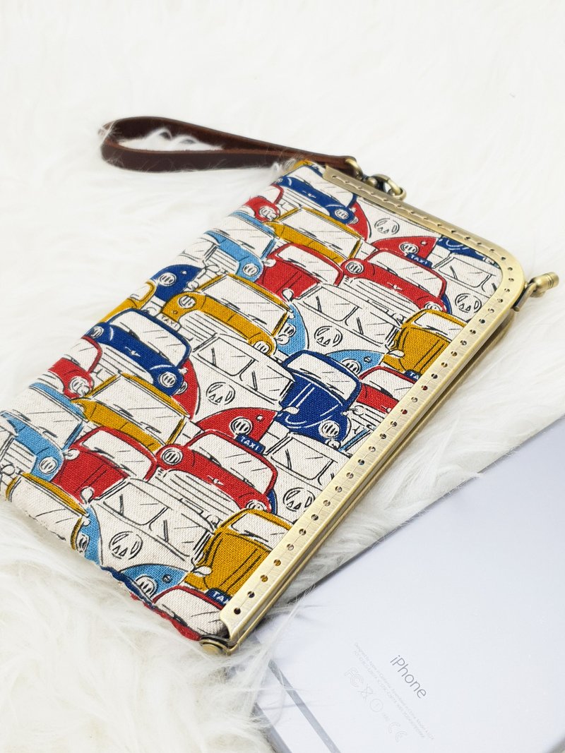 Japan retro van - mobile phone wallet - kiss lock - 其他 - 棉．麻 多色