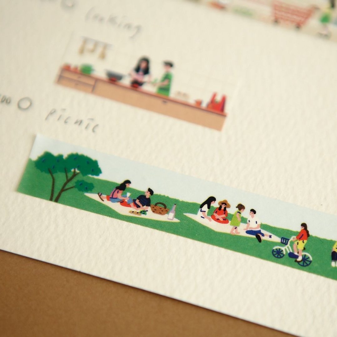 圣诞交换礼-纸胶带铁盒组(10入)-02 去野餐吧,E2D15329 - 纸胶带 - 纸 多色