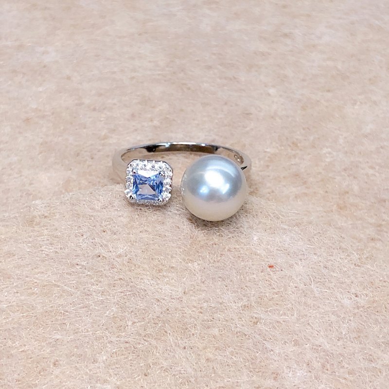 PJ 蓝色锆石AK纯银戒指 - 戒指 - 珍珠 