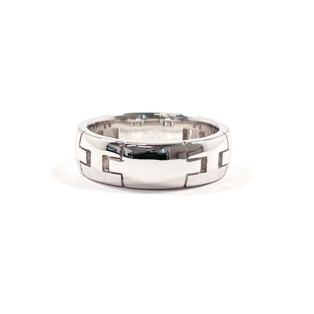 【日本直送 中古美品】8号 爱马仕 HERMES 戒指 Hercules 18K白K金 银色 饰品 标示尺寸48 - 戒指 - 贵金属 银色