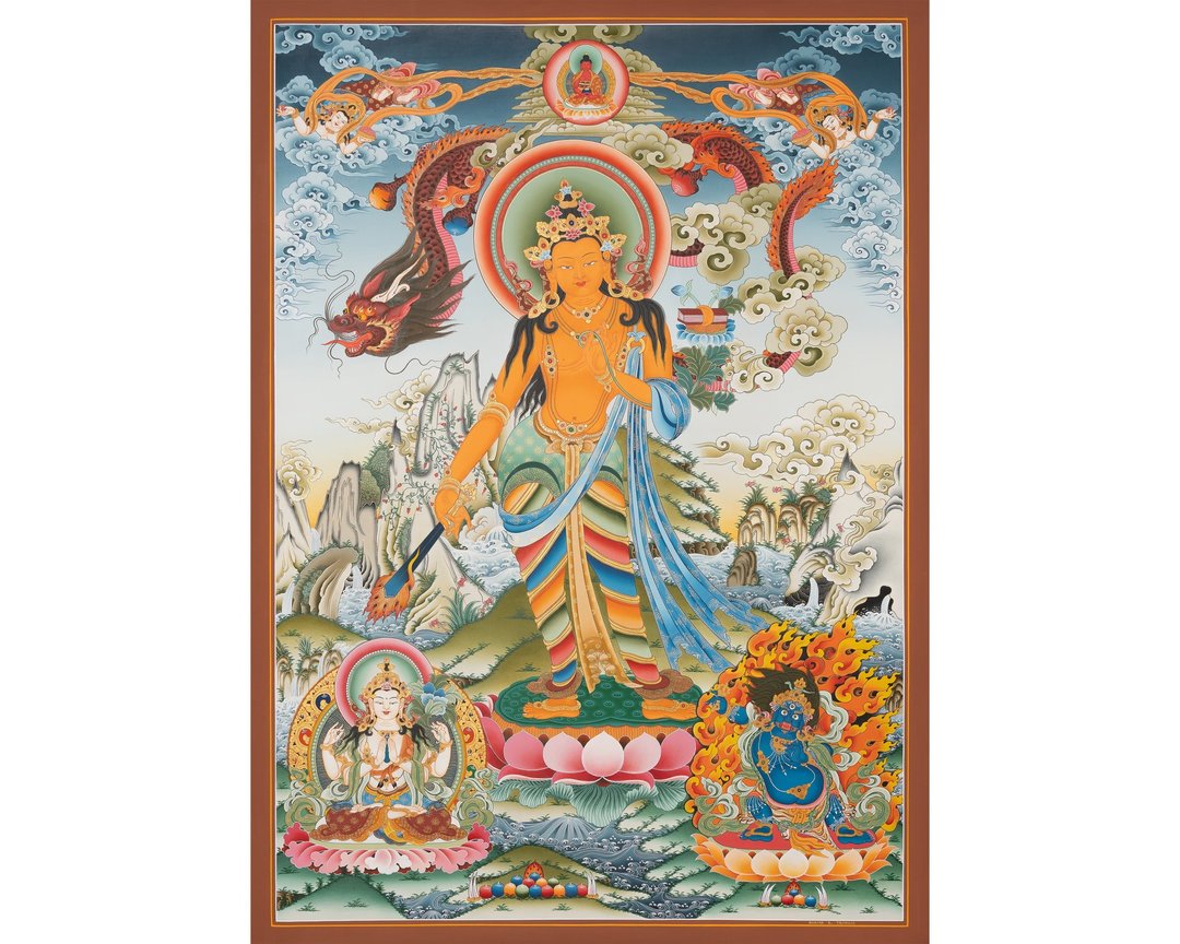 文殊菩萨唐卡——正宗藏传智慧艺术精品 - 墙贴/壁贴 - 其他材质 多色