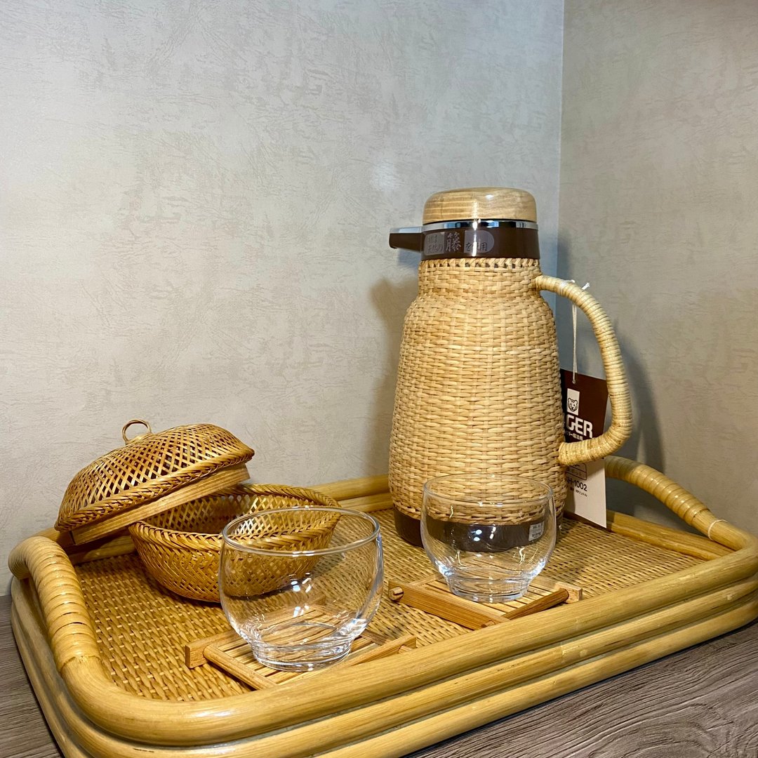 虎牌 Tiger 茶具&职人手工藤编托盘组 - 保温瓶/保温杯 - 其他材质 卡其色