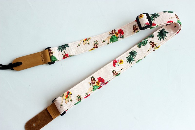 ukulele strap  hula girl pink b - 吉他/乐器 - 棉 粉红色