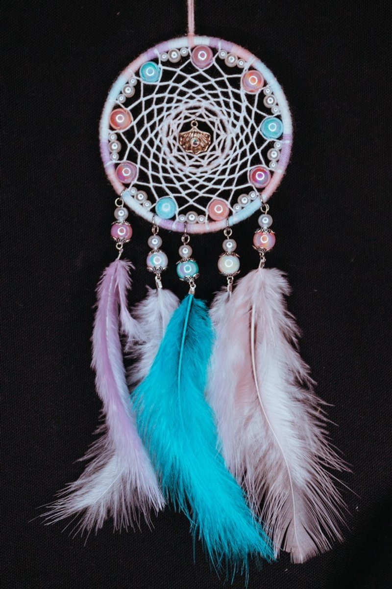纯手工捕梦网 Handmade Dreamcatcher－【美人鱼的贝壳】 - 摆饰 - 其他材质 粉红色