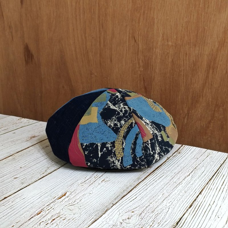 小牛村 手工贝雷帽 画家帽 复古红黑 经典蓝【绚彩日和】 - 帽子 - 棉 蓝色