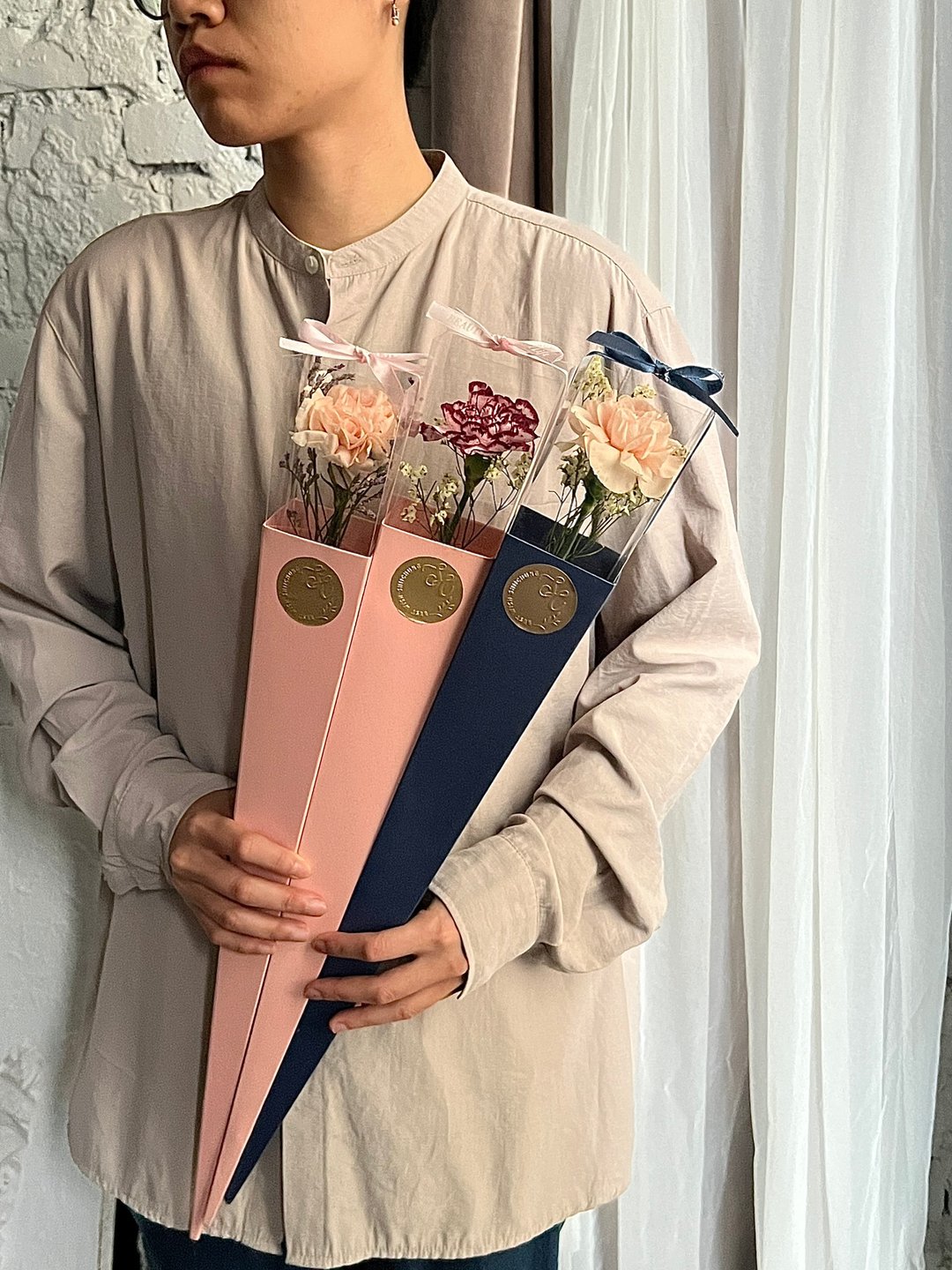 母亲节限定 \\预购自取//单朵进口精品大康乃馨鲜花盒 - 干燥花/捧花 - 植物．花 
