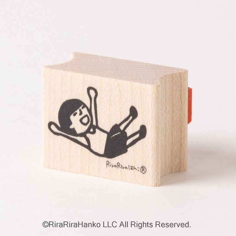 高举Mamoruくん*20mmx26mm*橡皮图章*R800 - 印章/印台 - 木头 