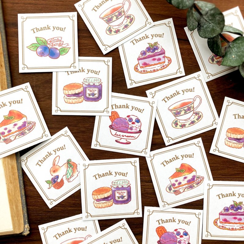 Thank you 贴纸 蓝莓 贴纸35枚入 蓝莓 - 贴纸 - 纸 紫色